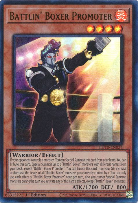 Battlin' Boxer Promoter - LD10-EN034 - Ultra Rare 1st Edition