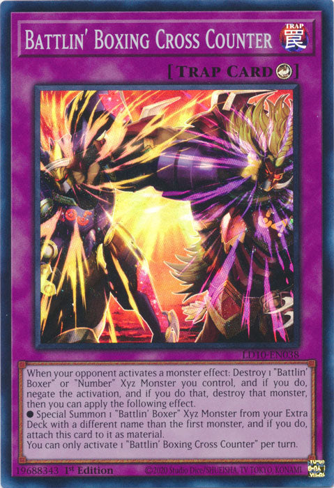 Battlin' Boxing Cross Counter - LD10-EN038 - Super Rare 1st Edition