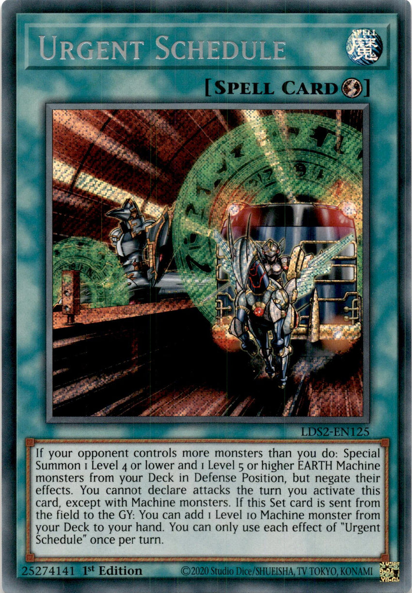 Urgent Schedule - LDS2-EN125 - Secret Rare 1st Edition-Cherry Collectables