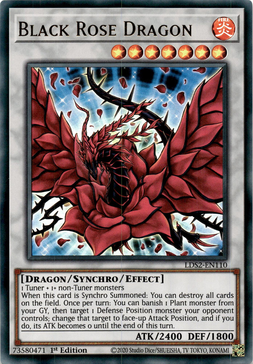 BLUE Black Rose Dragon - LDS2-EN110 - Ultra 1st Edition-Cherry Collectables