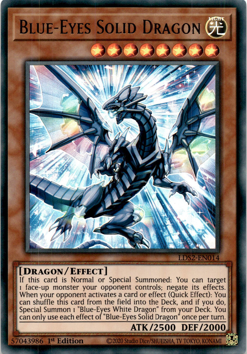 Blue-Eyes Solid Dragon - LDS2-EN014 - Ultra 1st Edition-Cherry Collectables