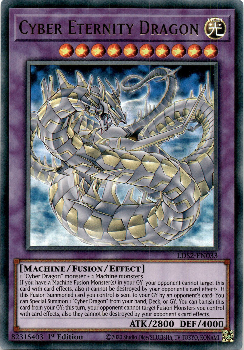 GREEN Cyber Eternity Dragon - LDS2-EN033 - Ultra 1st Edition-Cherry Collectables