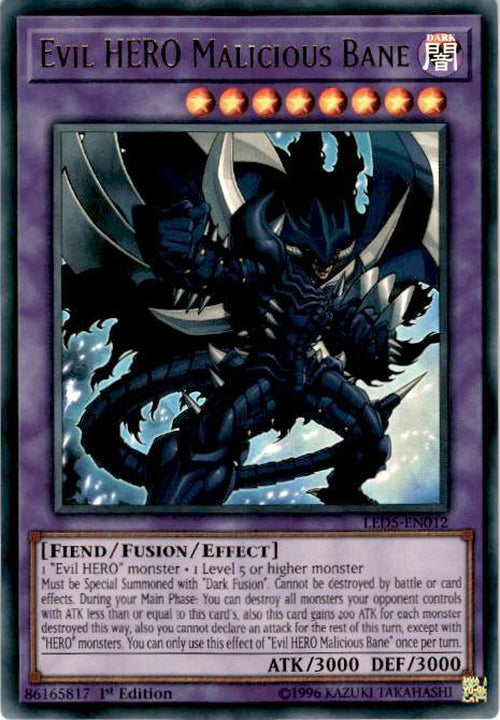 Evil HERO Malicious Bane - LED5-EN012 - Ultra Rare 1st Edition-Cherry Collectables