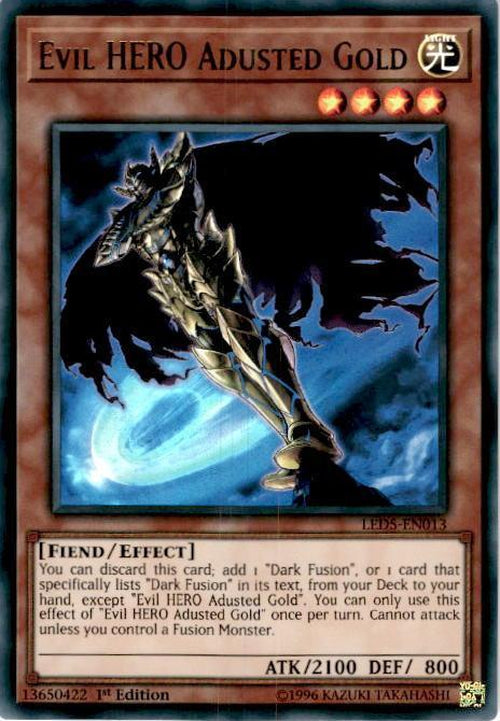 Evil HERO Adusted Gold - LED5-EN013 - Ultra Rare 1st Edition-Cherry Collectables