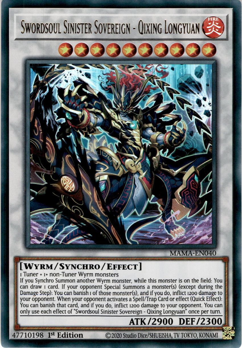 Swordsoul Sinister Sovereign - Qixing Longyuan - MAMA-EN040 - Ultra Rare 1st Edition