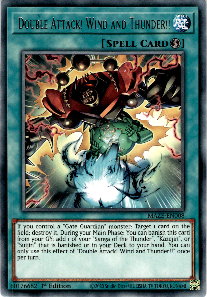 Double Attack! Wind and Thunder!! - MAZE-EN008 - Rare 1st Edition