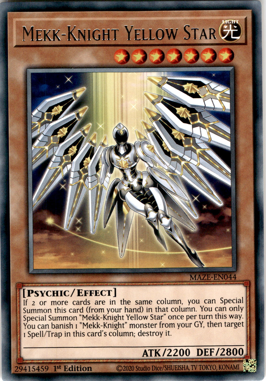 Mekk-Knight Yellow Star - MAZE-EN044 - Rare 1st Edition