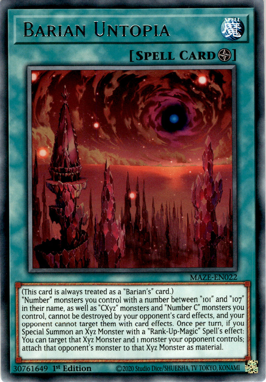 Barian Untopia - MAZE-EN022 - Rare 1st Edition