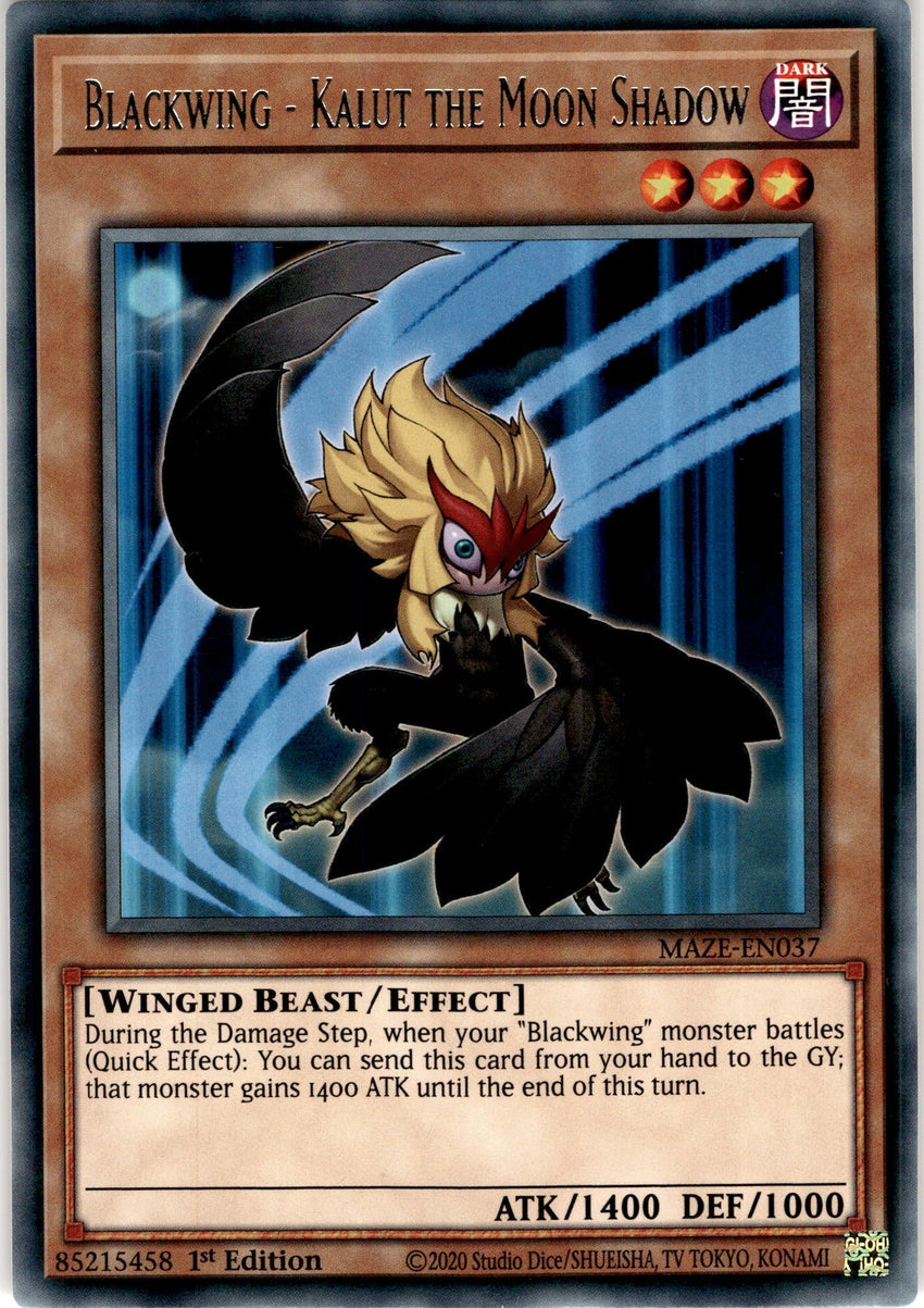 Blackwing - Kalut the Moon Shadow - MAZE-EN037 - Rare 1st Edition