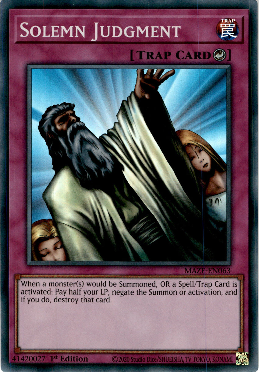 Solemn Judgment - MAZE-EN063 - Super Rare 1st Edition