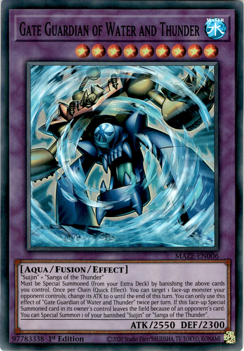 Gate Guardian of Water and Thunder - MAZE-EN006 - Super Rare 1st Edition