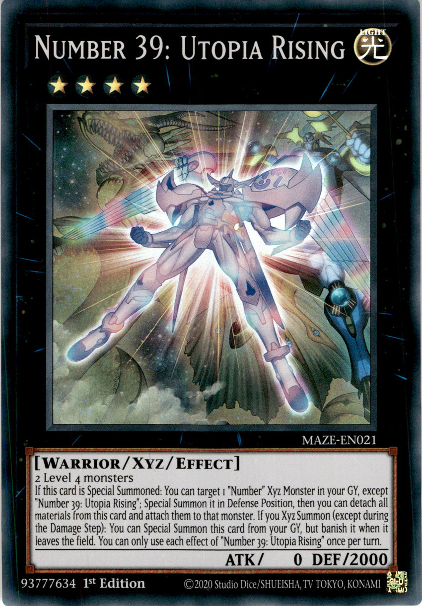 Number 39: Utopia Rising - MAZE-EN021 - Super Rare 1st Edition