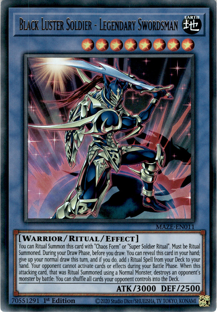 Black Luster Soldier - Legendary Swordsman - MAZE-EN011 - Ultra Rare 1st Edition
