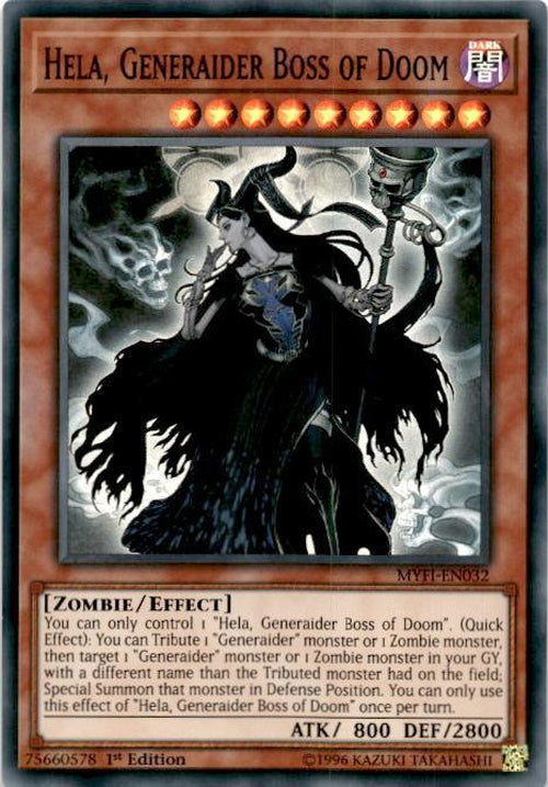Hela, Generaider Boss of Doom - MYFI-EN032 - Super Rare - 1st Edition-Cherry Collectables