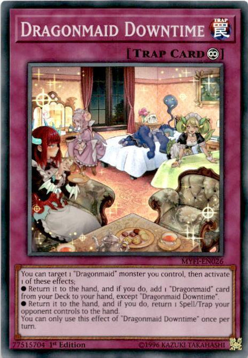 Dragonmaid Downtime - Myfi-en026 - Super Rare - 1st Edition Cherry Collectables Dragonmaid Downtime - Myfi-en026 - Super Rare - 1st Edition Cherry Collectables
