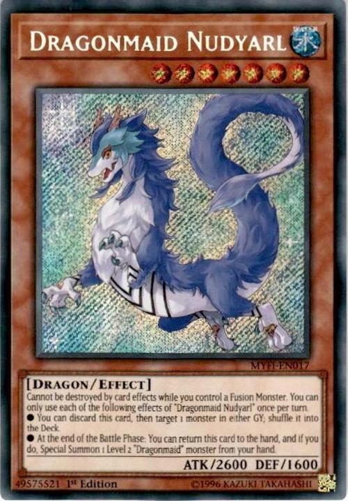 Dragonmaid Nudyarl - MYFI-EN017 - Secret Rare - 1st Edition-Cherry Collectables