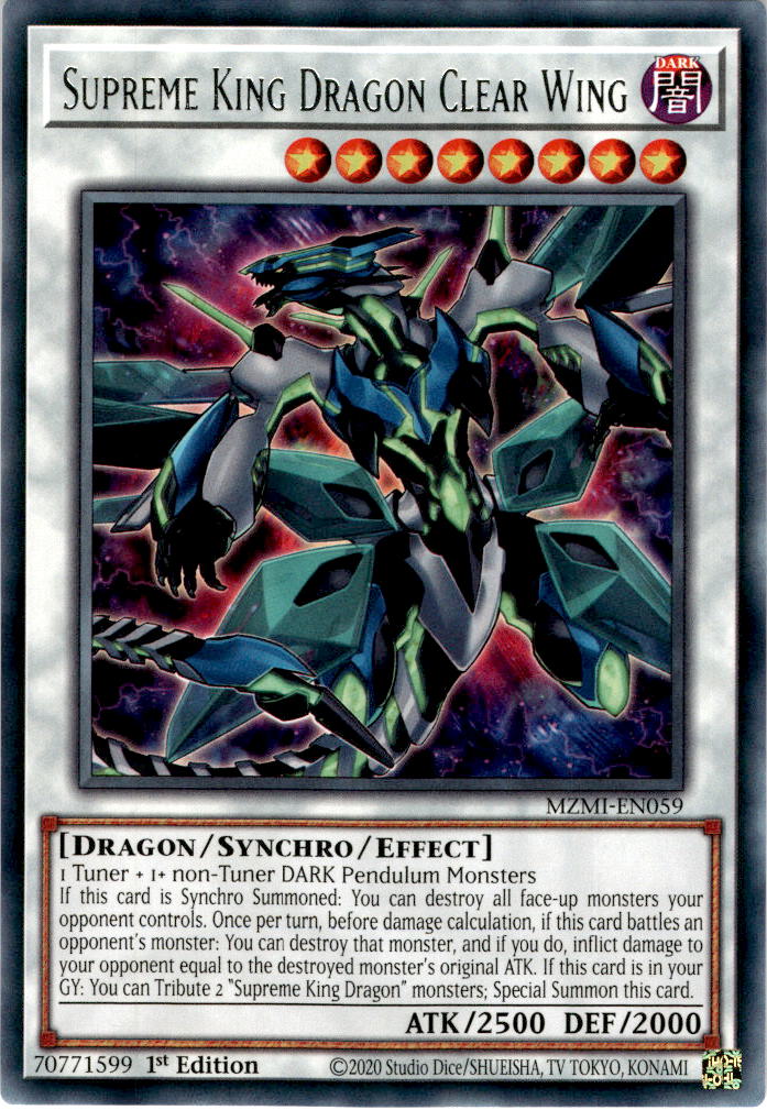 Supreme King Dragon Clear Wing - MZMI-EN059 - Rare 1st Edition