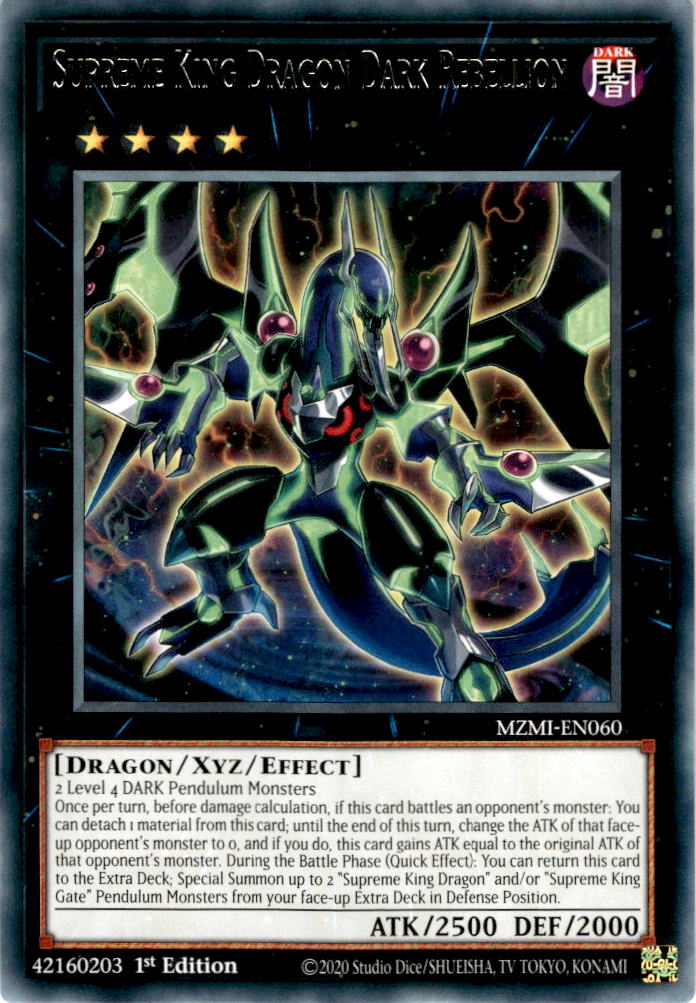 Supreme King Dragon Dark Rebellion - MZMI-EN060 - Rare 1st Edition