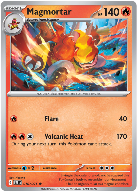 Magmortar - 010/091 - Rare Paldean Fates