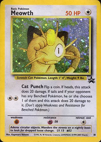 Sealed Meowth - 10 - Wotc Black Star Game Boy Holo Rare