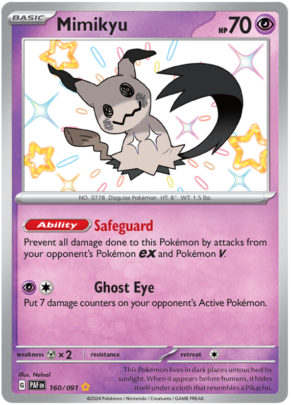 Mimikyu - 160/091 - Shiny Rare Paldean Fates