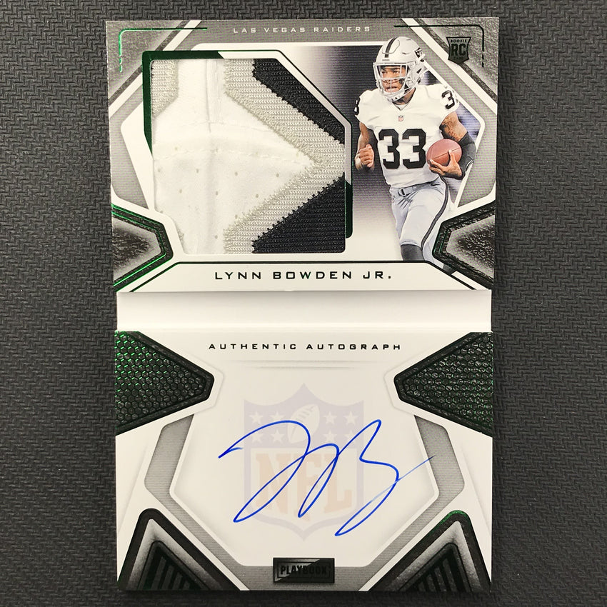 2020 Playbook LYNN BOWDEN JR. Rookie Jersey Auto Booklet Green 9/25-Cherry Collectables