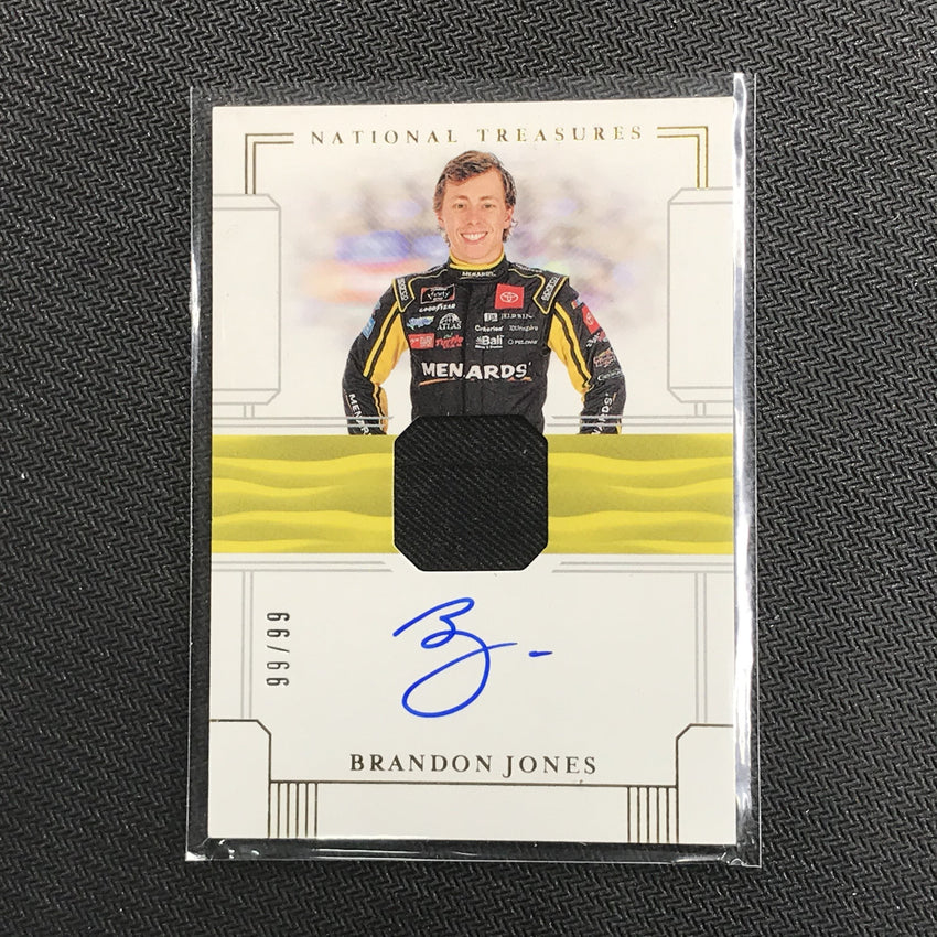 2020 National Treasures BRANDON JONES Firesuit Signatures Patch Auto 99/99-Cherry Collectables