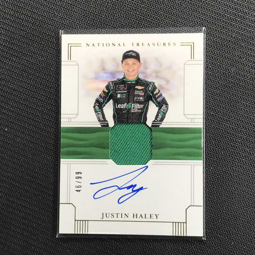 2020 National Treasures JUSTIN HALEY Firesuit Signatures Patch Auto 46/99-Cherry Collectables