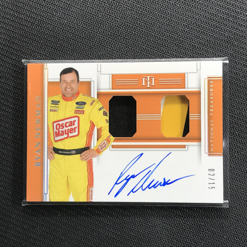 2020 National Treasures RYAN NEWMAN Dual Race Gear Graphs Auto Silver 2/15-Cherry Collectables
