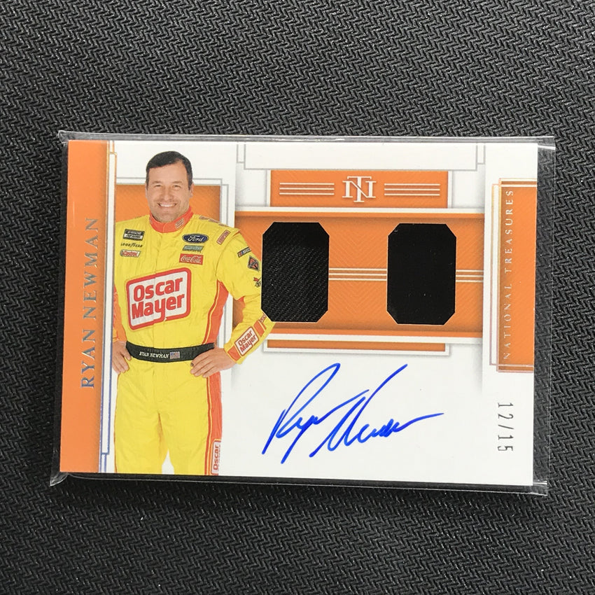 2020 National Treasures RYAN NEWMAN Dual Race Gear Graphs Auto Silver 12/15-Cherry Collectables