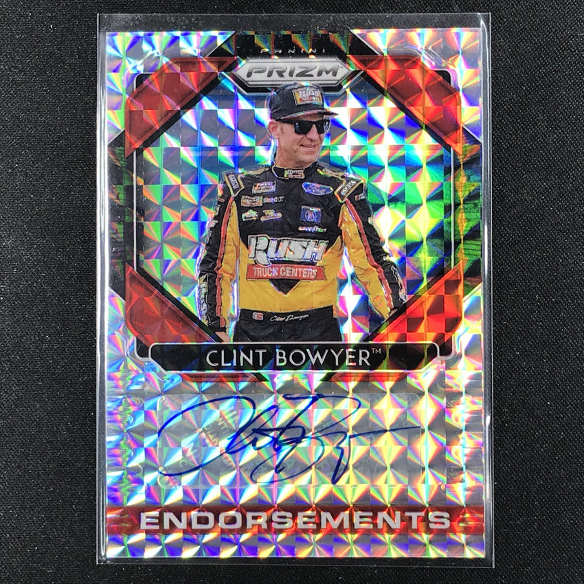 2020 Prizm Racing CLINT BOWYER Endorsements Auto Silver Mosaic 43/99-Cherry Collectables