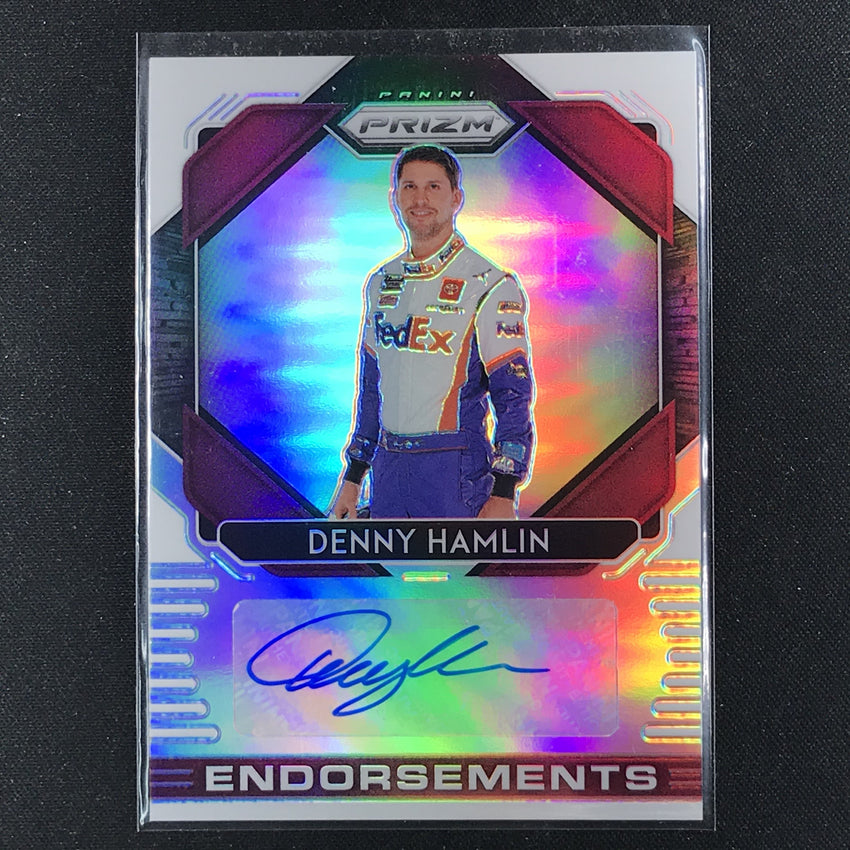 2020 Prizm Racing DENNY HAMLIN Endorsements Auto White 2/5-Cherry Collectables