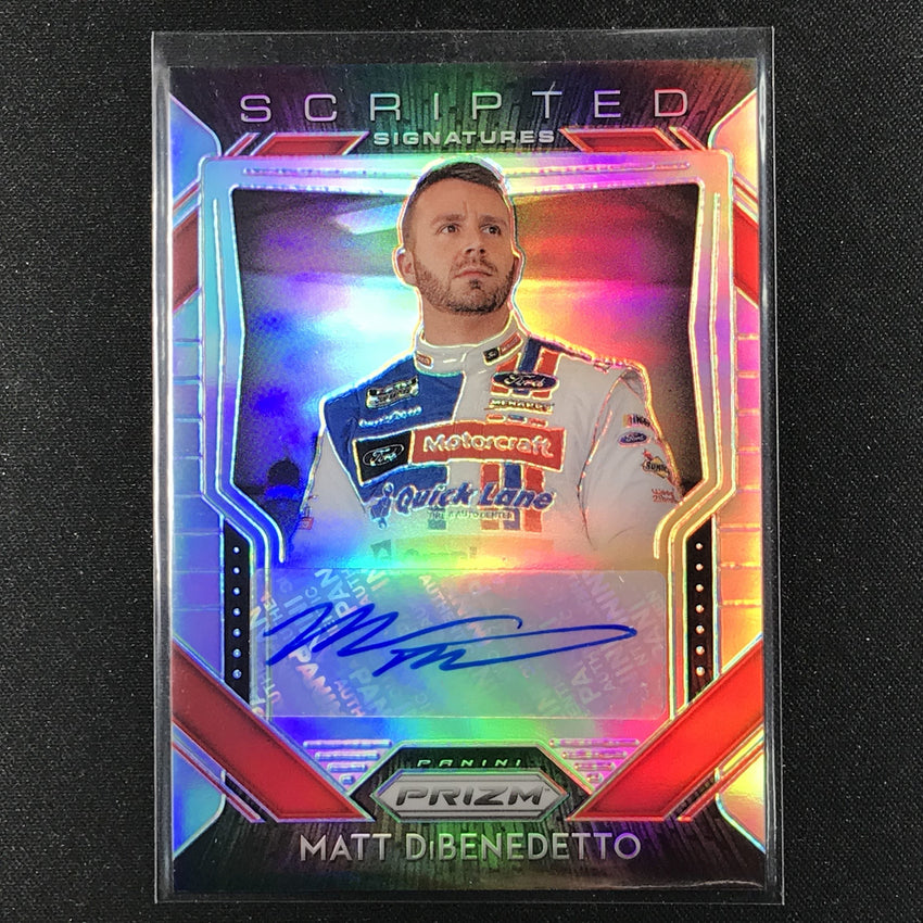 2020 Prizm Racing MATT DIBENEDETTO Scripted Signatures Auto Silver #MD (B)-Cherry Collectables
