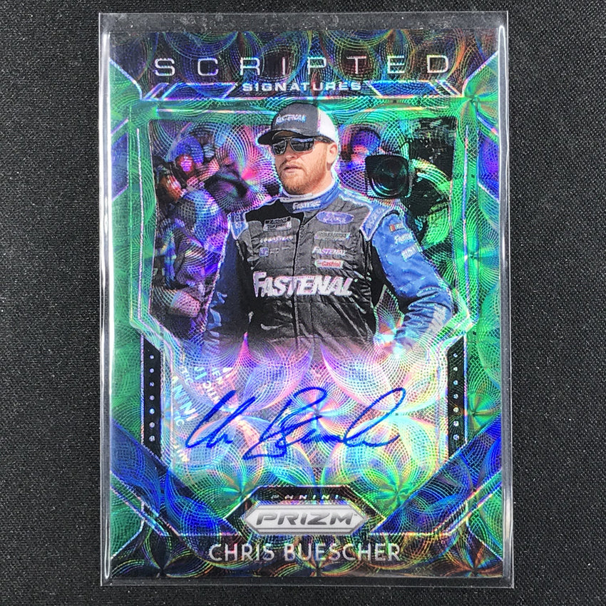 2020 Prizm Racing CHRIS BUESCHER Scripted Signatures Auto Green Scope 5/75-Cherry Collectables