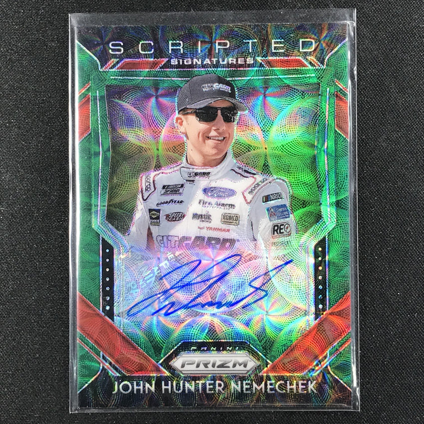 2020 Prizm Racing JOHN HUNTER NEMECHEK Scripted Signatures Green Scope 25/75-Cherry Collectables