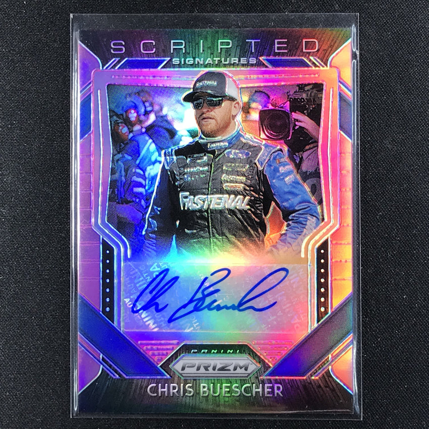2020 Prizm Racing CHRIS BUESCHER Scripted Signatures Auto Pink 13/50-Cherry Collectables