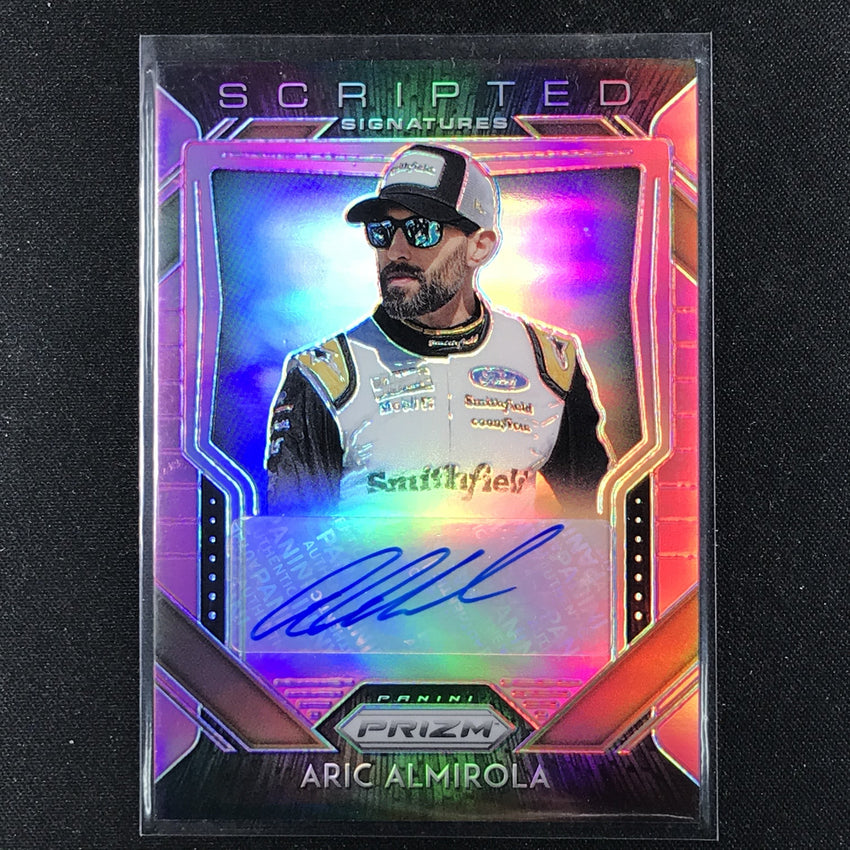 2020 Prizm Racing ARIC ALMIROLA Scripted Signatures Auto Pink 14/50-Cherry Collectables