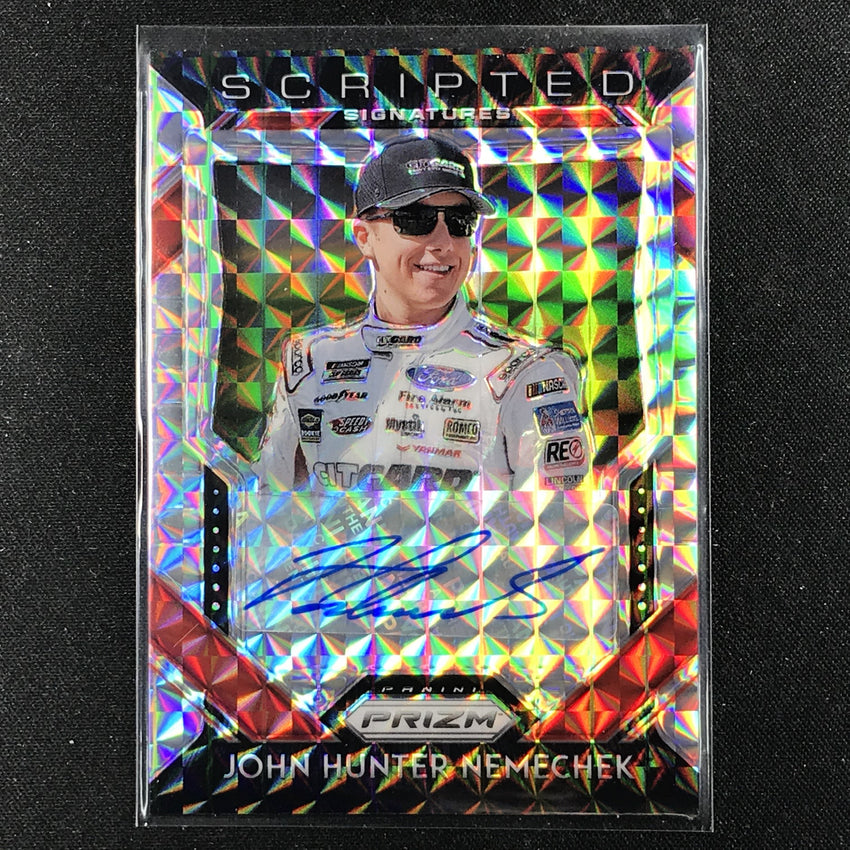 2020 Prizm Racing JOHN HUNTER NEMECHEK Scripted Signatures Silver Mosaic 97/99-Cherry Collectables