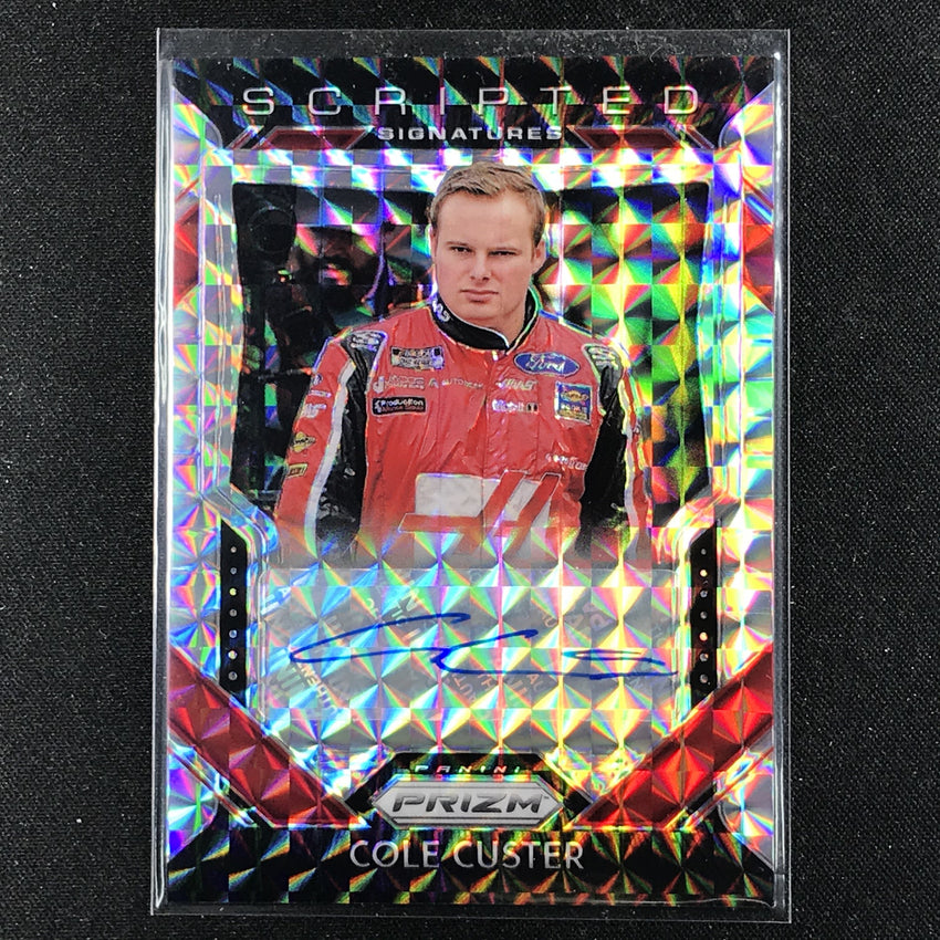 2020 Prizm Racing COLE CUSTER Scripted Signatures Auto Silver Mosaic 60/99-Cherry Collectables