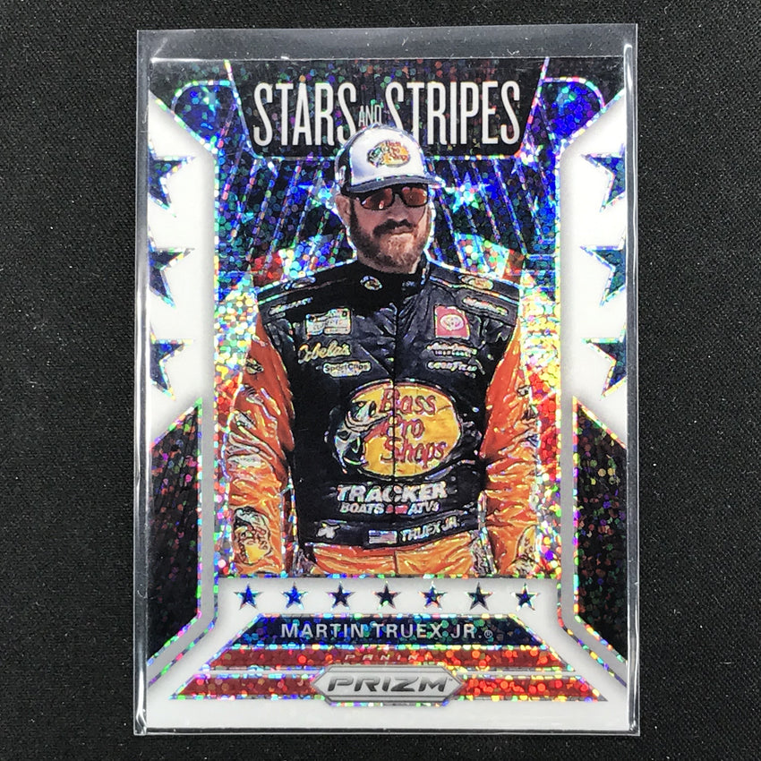 2020 Prizm Racing MARTIN TRUEX JR. Stars and Stripes White Sparkle #11-Cherry Collectables