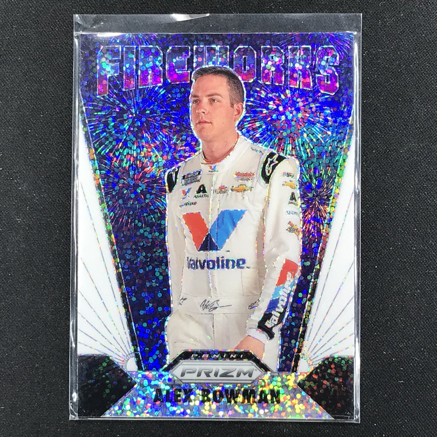 2020 Prizm Racing ALEX BOWMAN Fireworks White Sparkle #15-Cherry Collectables