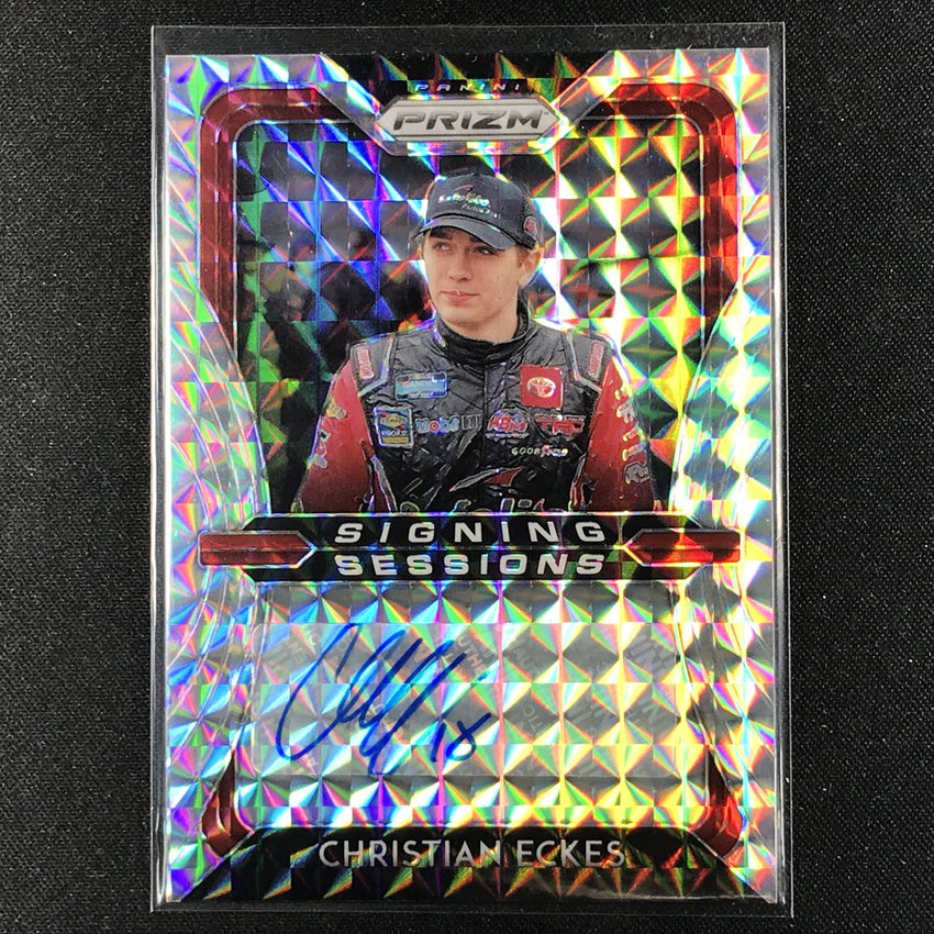 2020 Prizm Racing CHRISTIAN ECKES Signing Sessions Auto Silver Mosaic 15/99-Cherry Collectables