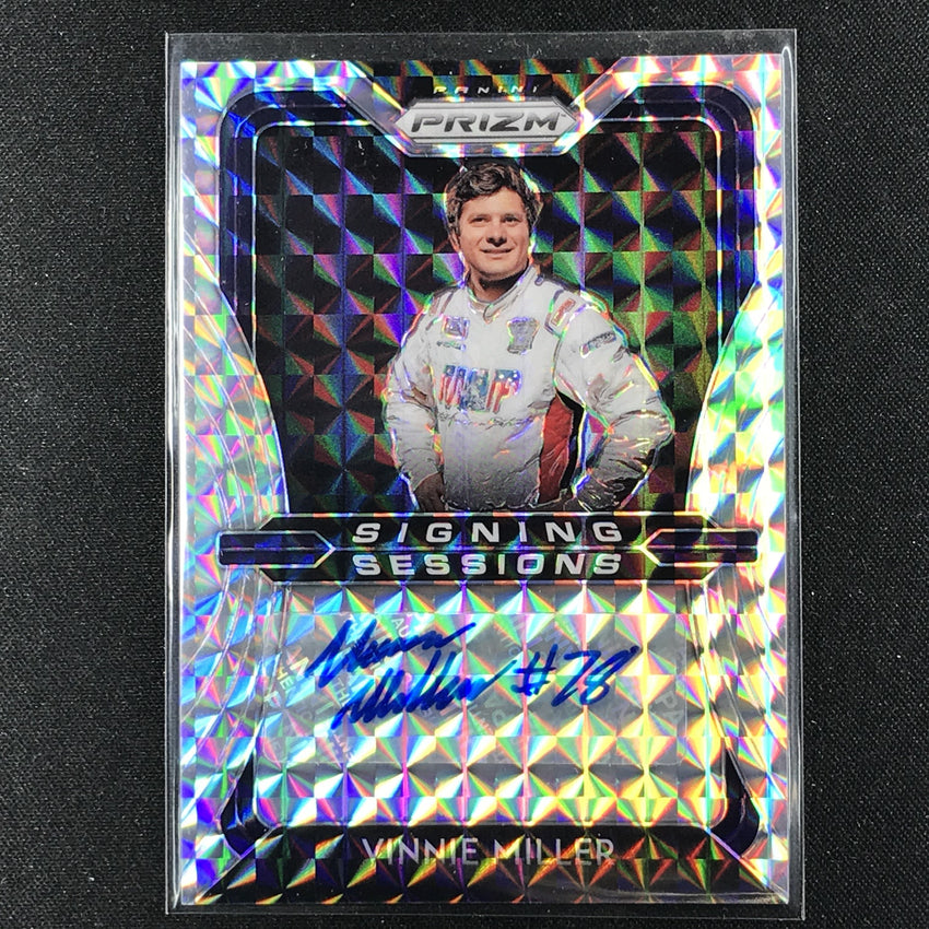 2020 Prizm Racing VINNIE MILLER Signing Sessions Auto Silver Mosaic 30/99-Cherry Collectables