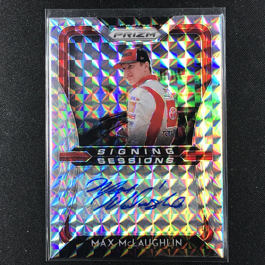 2020 Prizm Racing MAX MCLAUGHLIN Signing Sessions Auto Silver Mosaic 49/99-Cherry Collectables