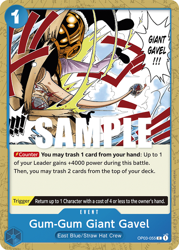 Gum-Gum Giant Gavel #OP03-055 - Common OP-03 Pillars of Strength