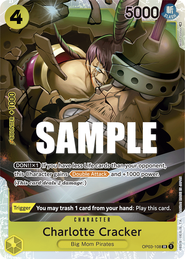 OP03-108 Charlotte Cracker -Super Rare OP-03 Pillars of Strength Cherry Collectables OP03-108 Charlotte Cracker -Super Rare OP-03 Pillars of Strength Cherry Collectables