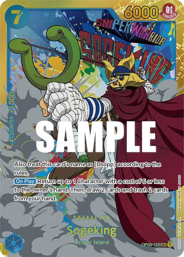 op03 rare cards OP03-122 Sogeking -Secret Rare OP-03 Pillars of Strength – Cherry  Collectables