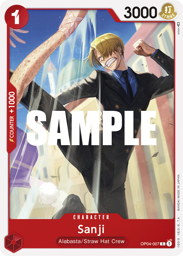 Playset (4) 4x Sanji 007 OP04-007 - Common OP-04 Kingdoms Of Intrigue