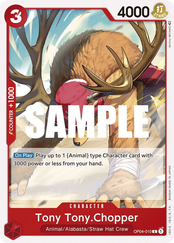 Playset (4) 4x Tony Tony.Chopper OP04-010 - Common OP-04 Kingdoms Of Intrigue