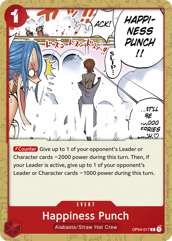Playset (4) 4x Happiness Punch OP04-017 - Common OP-04 Kingdoms Of Intrigue